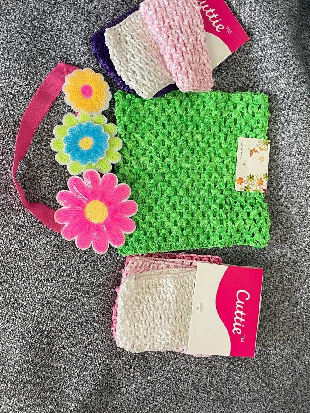 NEW Cuttie Girls Floral Headband Set Stretch Hair Accessories